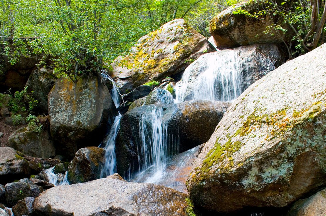 Crystal Falls on Crystal Creek on the north face of Pikes Peak in the Pike National Forest